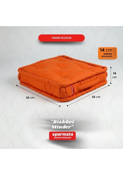Xpermate Bisküvi Minder Petek Önü Fransız 55x55x14 Kremit