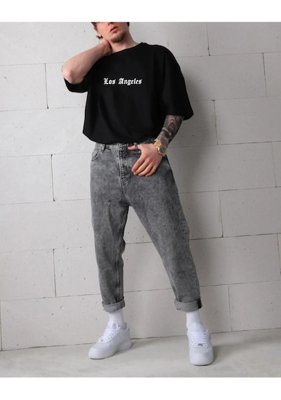 Startmore Garalio Unisex Oversize Gumball Baskılı T-shirt Siyah-losang