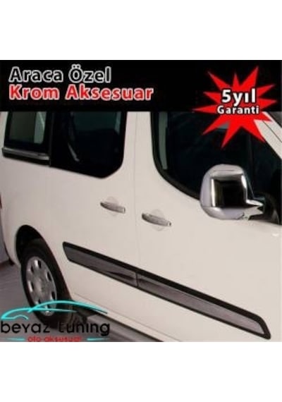 Peugeot Partner Tepee Yan Kapı Çıta Kromu Nikelaj