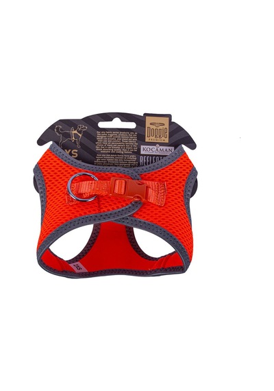 Doggie Havalı Dokuma Reflektör Serisi Küçük Irk Göğüs Tasması Turuncu 2XS-26-30Cm Turuncu