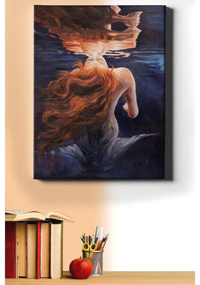 Webstyle Sayılarla Boyama Seti Kasnaklı Deniz Kızının Hüznü 60 X 75 Cm