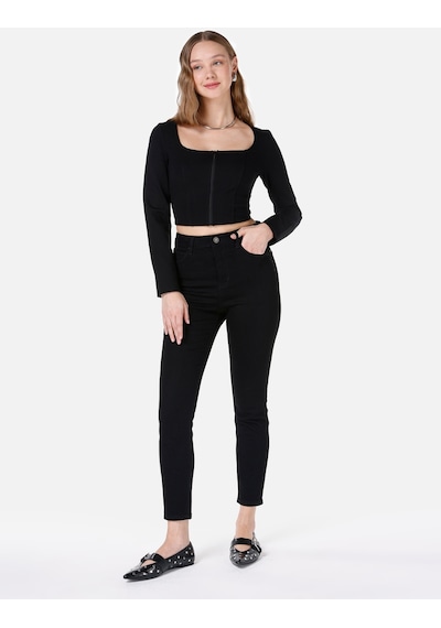 Colins 760 Diana Dar Kesim Yüksek Bel Dar Paça Mavi Kadın Pantolon Cl1067183 Mavi