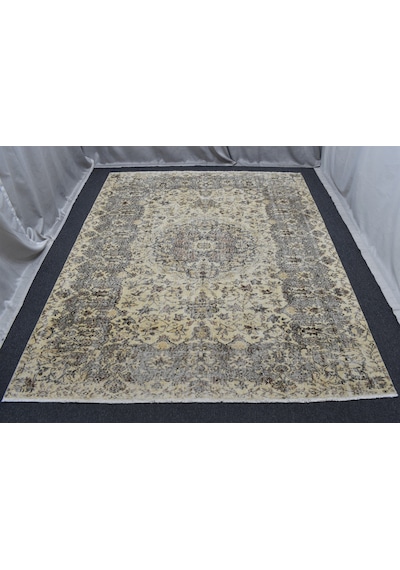 Zehra Abla Halı Vintage 6m2 El Dokuma Şaheser Eskitme Doğal Naturel Yün Salon Halısı 5849 Renkli