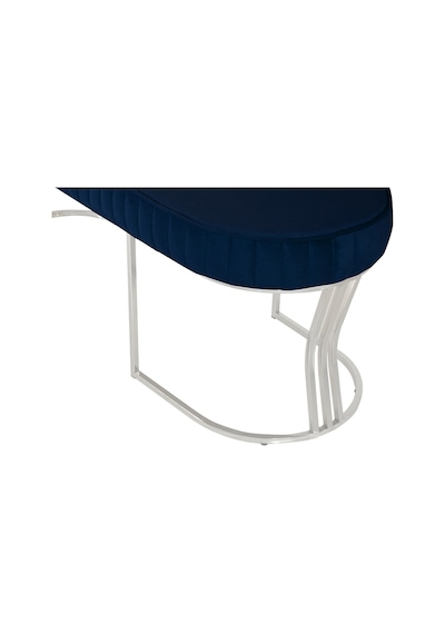 Viego Silver Striped- Mavi Kapitoneli Chester Model Puf & Bench & Koltuk & Uzun Makyaj Puff & Yatak Ucu &önü