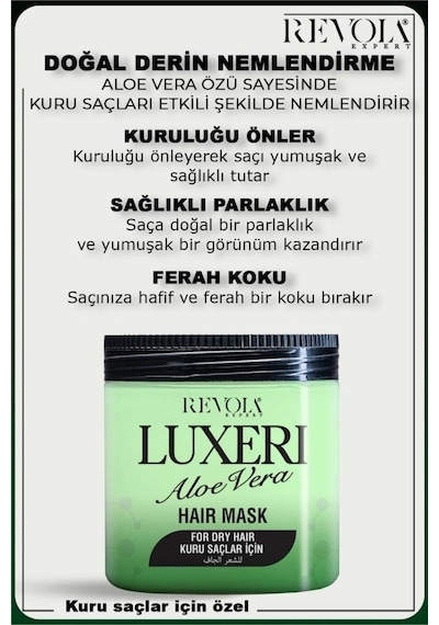 Revola Luxeri Kuru Saçlar İçin Tuzsuz Saç Maskesi 500 Ml Aloe Vera