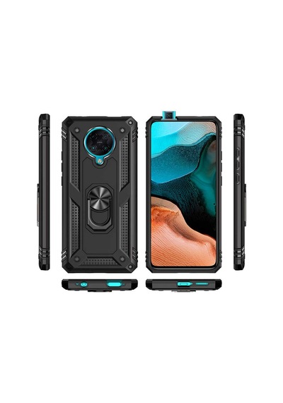 Xiaomi Poco F2 Pro Yüzüklü Standli Vega Kilif Ekran Koruyucu 510330571