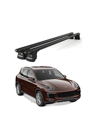 Trio-ı Porsche Cayenne 2014 Ve Sonrası Uyumlu Siyah Kilitli Ara Atkı 120cm Port Bagaj Tavan Barı