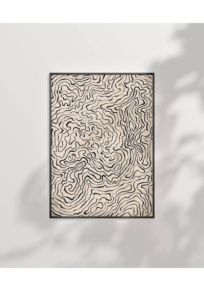 Çerçevesiz Poster Topografik Harita Görünümlü