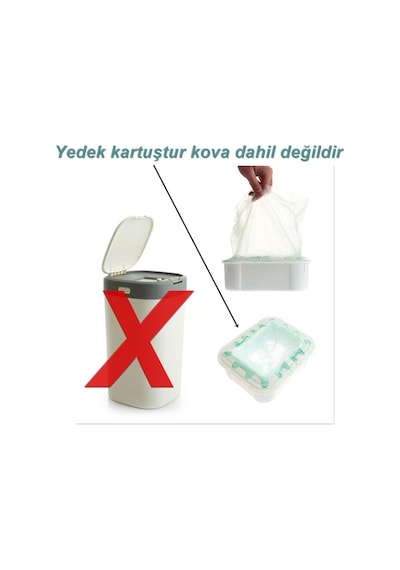 Motek Bebek Bezi Kovası Yedek Kartuşu 505ad Bez Kapasitelidir Kova Değildir Yedek Kartuştur Beyaz