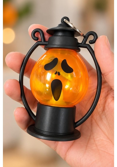Halloween Cadılar Bayramı Hayalet Yüzlü Işıklı Mini Fener Tüm Yaşlar