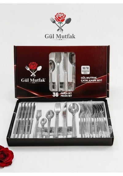 36 Parça Sade 6 Kişilik Lüx Çatal & Kaşık & Bıçak Takımı 18/10 Çelik