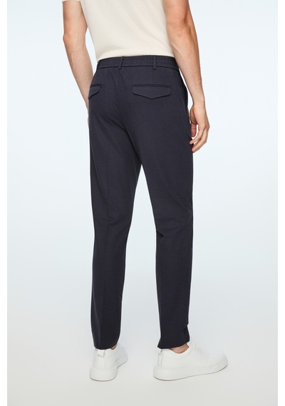 Morven Erkek Lacivert Poliviskon Trend Düz Slim Fit Pantolon 26ms003030200 Lacivert