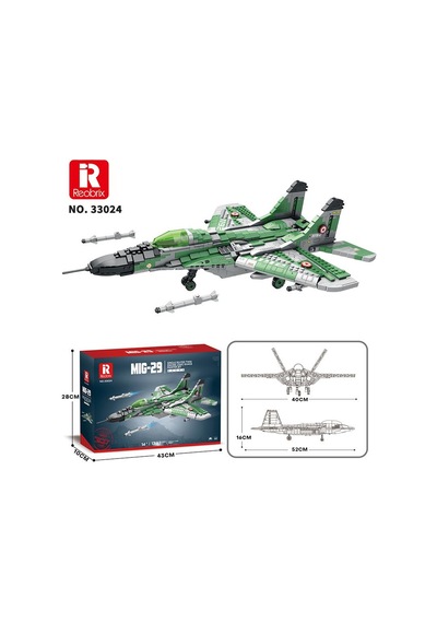 Reobrix 33024 Savaşçı Sovyet Mikoyan Mig-29 Jet Uçak Yaratıcı Yapı Blok Seti Building Blocks - 1387 Parça