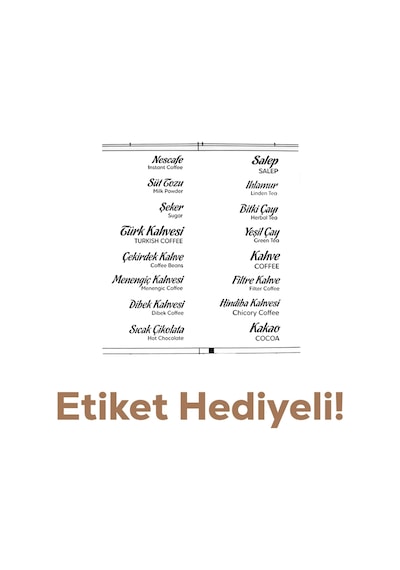 Porsima 5338 Kendinden Yapışkanlı Standlı Etiketli 4lü Kahve Köşesi Seti Kahvelik Takımı - Siyah