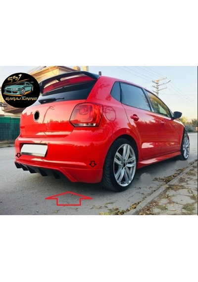 Volkswagen Polo Arka Tampon Difüzör 2010-2014 Fiber Boyasız