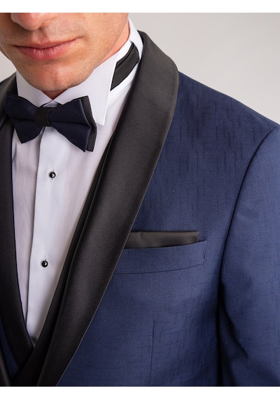 Dufy Lacivert Erkek Modern Fit Şal Yaka Smokin Takım - 61328 Lacivert