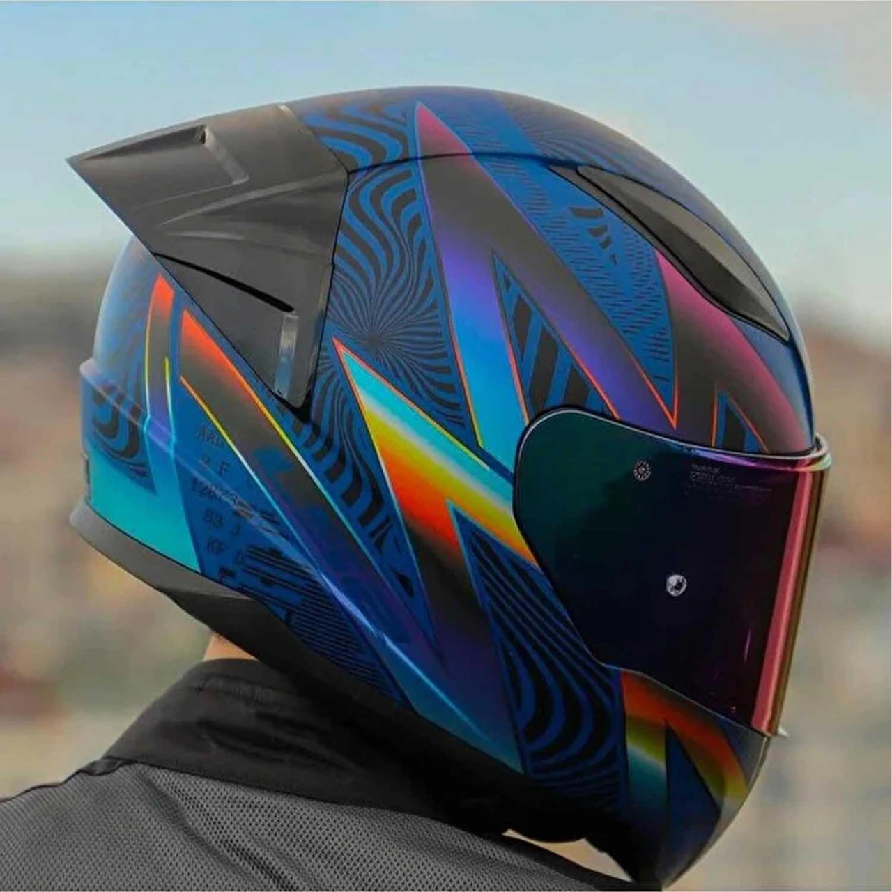 Ls2 Rapid 2 Optik Full Face Gökkuşağı Vizörlü Motosiklet Kaskı Mavi - Mor