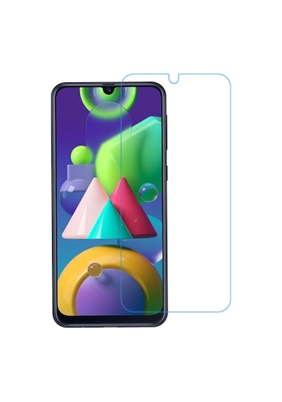 Samsung Uyumlu Galaxy M21 Arka Kapak Silikon Kılıf + Temperli Cam Ekran Koruyucu