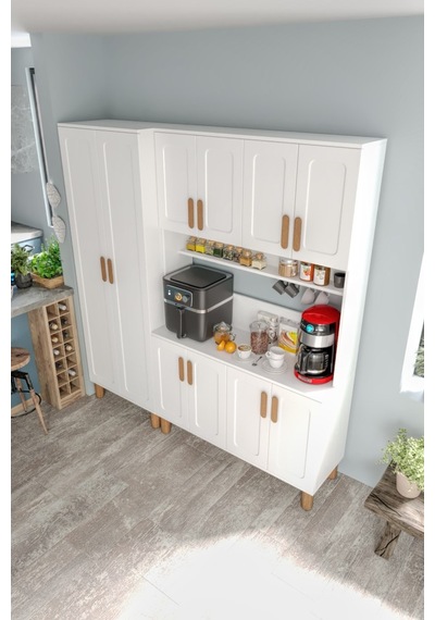 Flora Flr10190 Bohem Kahve Köşesi 10 Kapaklı Mdf Mebran Kapaklı Mutfak Dolabı Çok Amaçlı Dolap Beyaz Flora Flr10190 Bohem Kahve Köşesi 10 Kapaklı Mdf Mebran Kapaklı Mutfak Dolabı Çok Amaçlı Dolap Beyaz