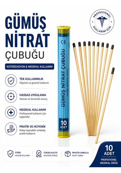 Gümüş Çubuğu 10 Adet Tek Kullanımlık Medikal Uygulama Çubuğu