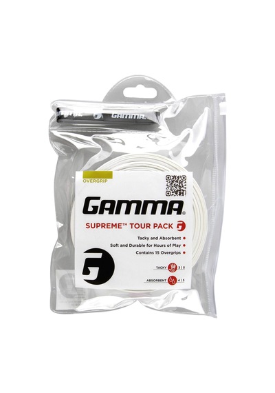Gamma Sap Bandı Supreme Overgrip 15 Tour Pack, Beyaz, Tek Boy