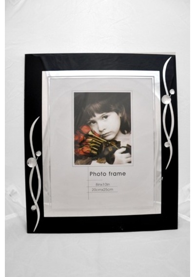 20X25Cm Taşlı, Siyah Cam Çerçeve "4 Farklı Model Tek Pakette"