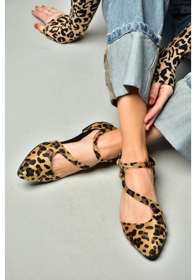 Fox Shoes Leopar Kadın Babet D726016902 LEOPAR Leopar