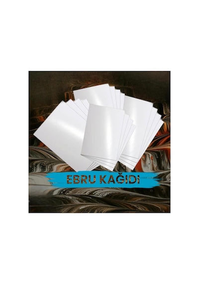 Ebru Kağıdı 25x35 Cm 100 Lü Beyaz Ebru Sanatı Kâğıdı Marbling Paper Set