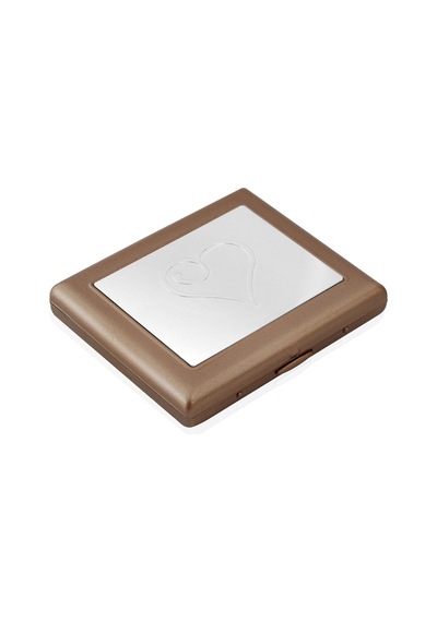 Zekupp Kalp Desenli Metal Sigara Tabakası N11.1013