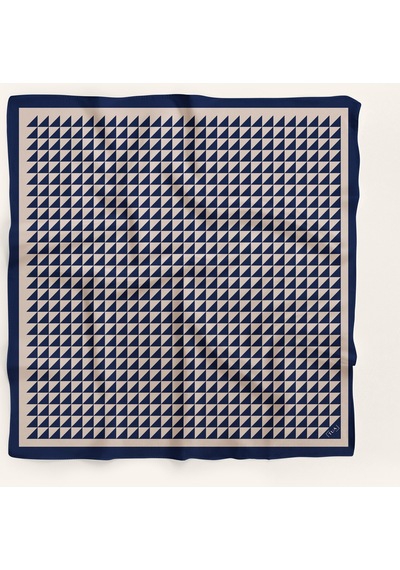 Piramit Doku Desen 90x90cm Eşarp/fular Lacivert