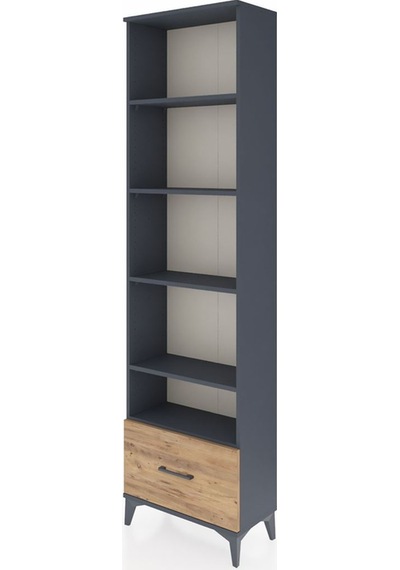Arges Dolap 5 Raflı Tek Çekmeceli 60x30x221 Antrasit-çam Antrasit