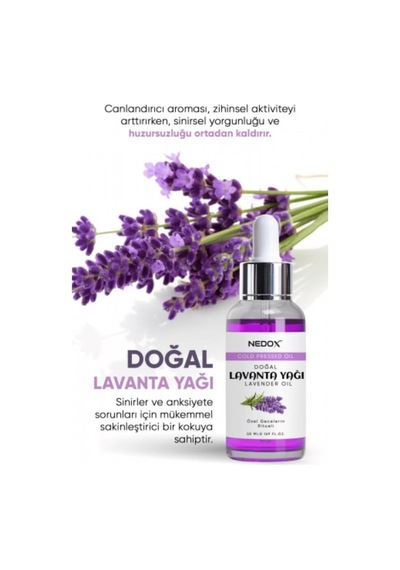 Nedox Lavanta Yağı %100 Doğal Bitkisel Özel Gecelerin Ritueli Lavender Oil 50 Ml 8'li Paket