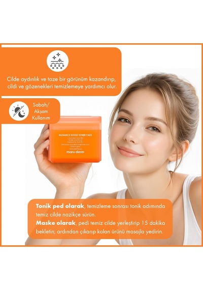 Maruderm Aydınlatıcı Ve Canlandırıcı Hidrojel Tonik Ped 100 Adet -l-ascorbic %3, Tranexamic %1, Ferulic %0.5