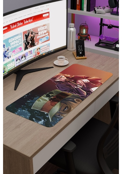 Black Lagoon Kaymaz Dikişli Kauçuk Oyuncu Mousepad V4 - 70x30 Xl Gaming Mouse Pad Fare Altlığı