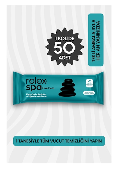 Rolox Spa - 50 Paket - Rahatlatıcı Ve Hijyenik Islak Havlu