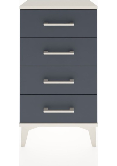 Arges Komodin 4 Çekmeceli 44x30x80 Aytaşı-antrasit Aytaşı