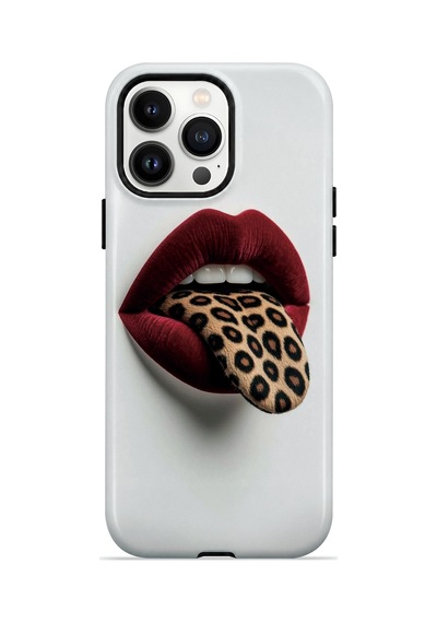 Velvoria Valestra Leopar Dudak Apple iPhone Uyumlu 14 Pro Darbe Korumalı Kılıf Valestra Select - Leopar Dudak