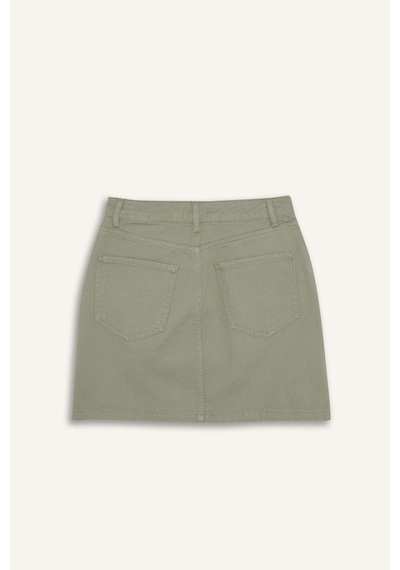 DeFacto Coool Normal Bel Gabardin Mini Etek E5346AX25SPGN497 Yeşil