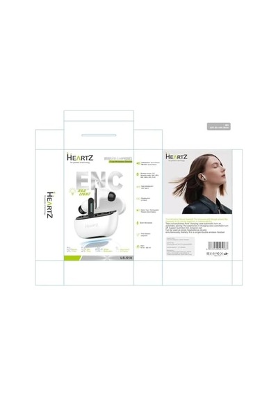 Anc Enc Kablosuz Bluetooth Kulaklık 5.4 Version Son Hız Bağlantı, Uzun Şarj Kapasitesi, Ses Asistanı, Beyaz 10 Metre Çekiş Mesafesi Pürüzsüz Ses Kalitesi Gürültü Engelleme Ve A Plus Mikrofon