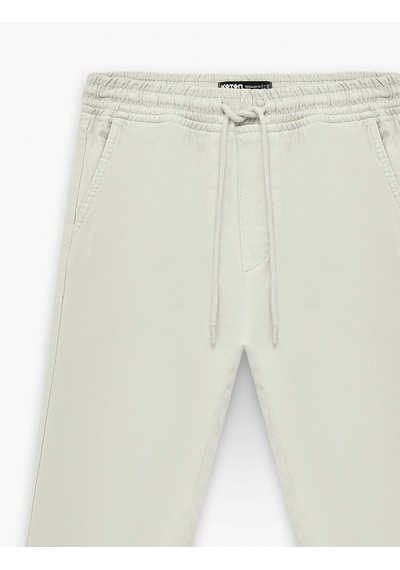 Koton Regular Fit Pamuklu Cepli Gabardin Beli Bağcıklı Yazlık Pantolon Taş 6sam40053hw