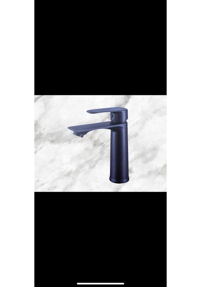 İsaoğlu Yapı Siyah Lavabo Bataryası Mat Siyah Yüksek Model Lavabo Armatür Siyah