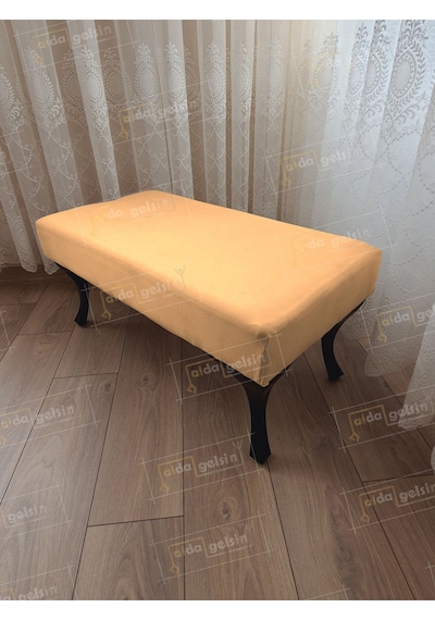 Ayak Ucu Kapı Önü Antre Düz Bench Puf Orta Sehpa Siyah Ayak 100 45 Vizon