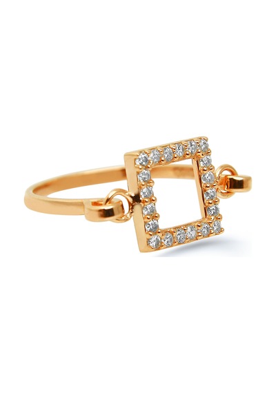 Kuyumcudukkani Elişi Kare Şekilli Taşlı Yüzük-10322-r-w Rose Gold