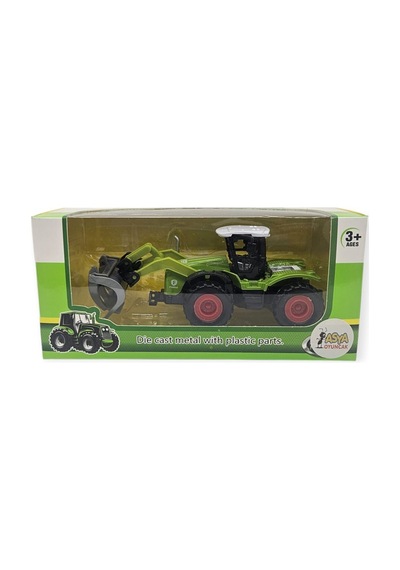 Farm Mini Oyuncak Traktör - 14 Cm Basmalı Balya Yükleyici Çiftlik Aracı