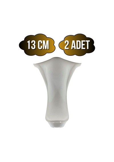 Lüx Lükens Beyaz 13cm Plastik Ayak Mobilya Masa Ve Dolap Ayağı Beyaz 13cm 2 Adet Beyaz