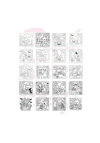 Cozy Haunted Whimsy Bold And Easy 20x20 Cm Büyük Boyama Kitabı, Çocuklar Ve Yetişkinler İçin