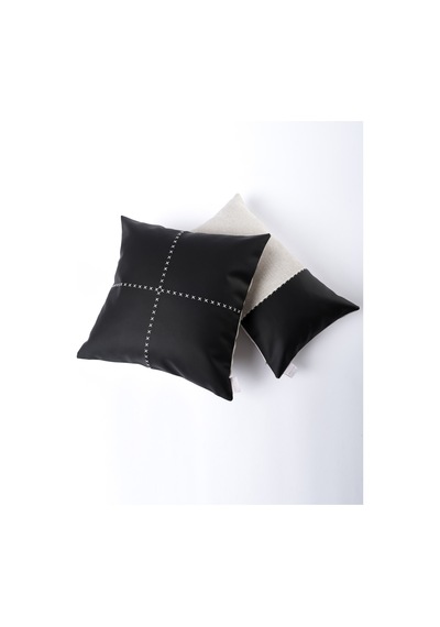 Ivy Soft Deri Siyah Kırlent Kılıfı 45x45 2548 Siyah