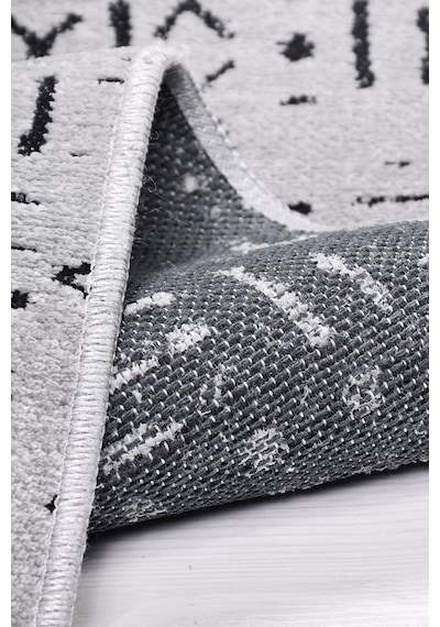 Venüs Iskandinav Gri Pamuk Dokuma Kaymaz Tabanlı Modern Yıkanabilir Kilim Halı Gri