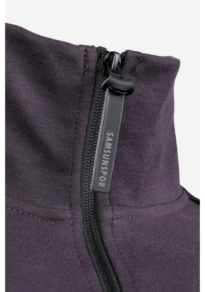 Yarım Fermuarlı Sweat Füme