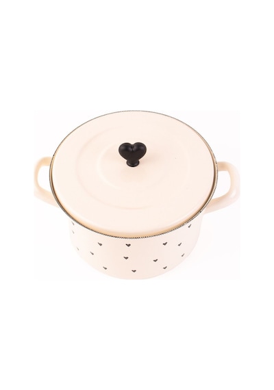 Black Cupid Emaye 20cm Tencere- 3 Litre Bej